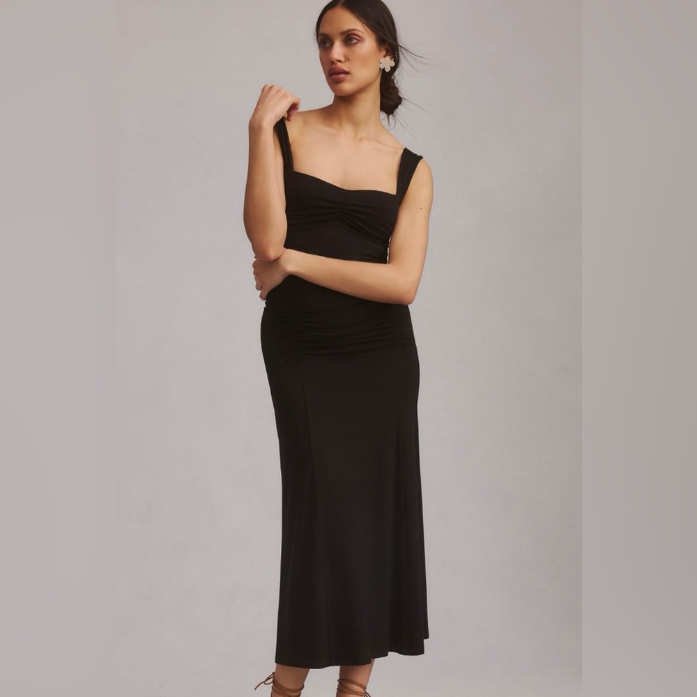 Reformation Elegant Black Strapless Dress